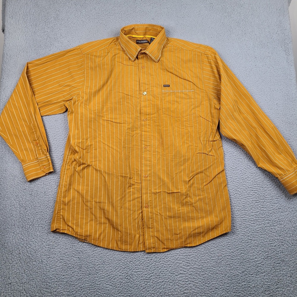 Enyce Clothing Co  Shirt Mens 3XL Orange Pinstripe Button Down Pockets